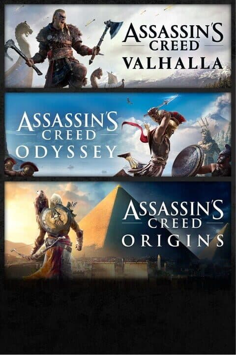 Assassin's Creed Bundle: Assassin's Creed Valhalla, Assassin's Creed Odyssey, and Assassin's Creed Origins cover art